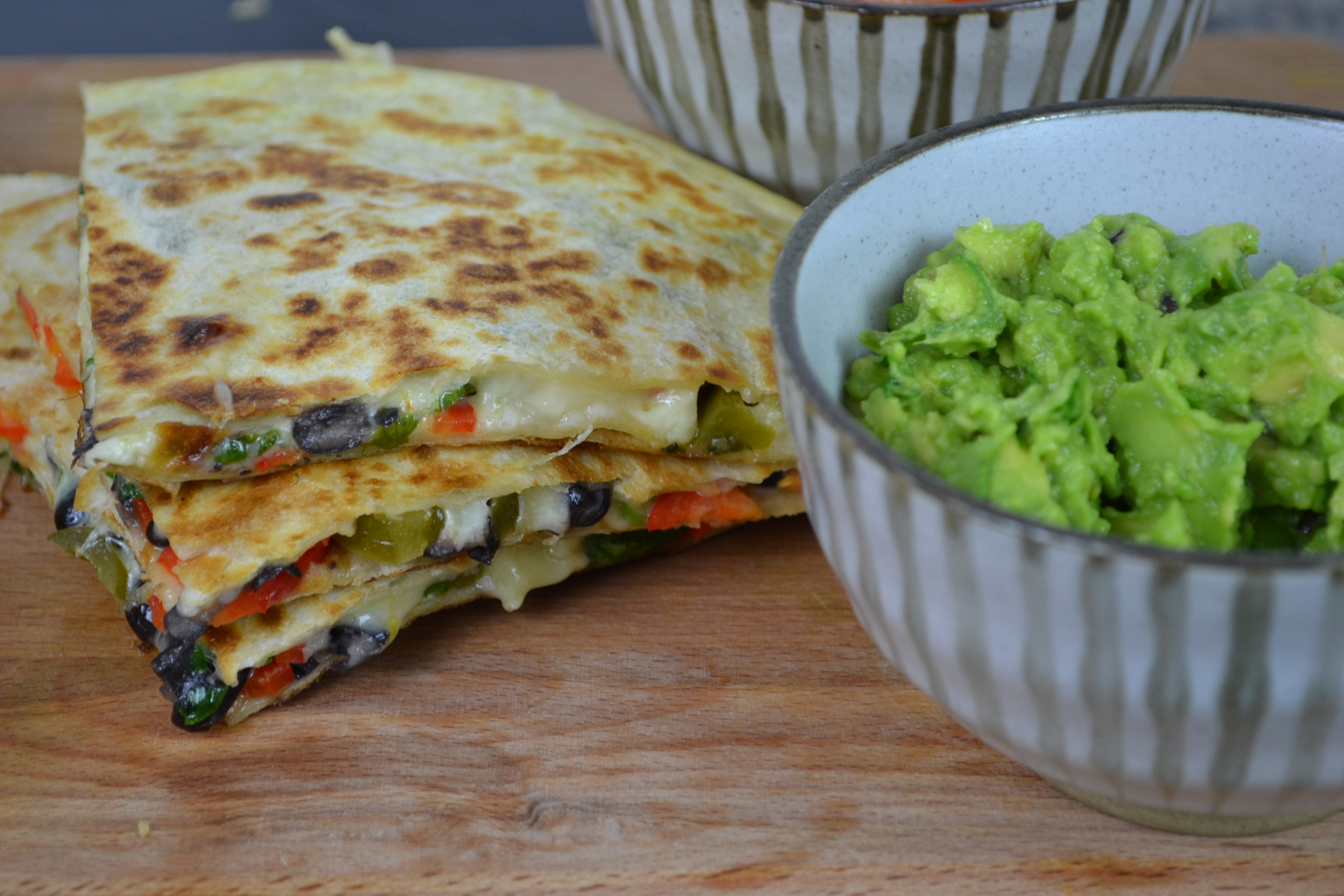 The Best Vegetarian Quesadillas Recipe with Guacamole, Nachos & Tomato Salsa